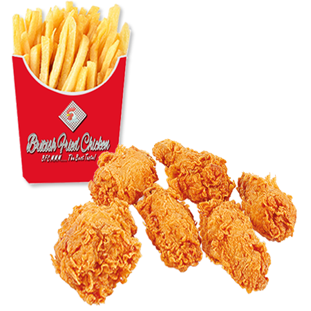 6 Spicy Wings and Fries