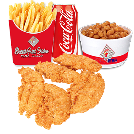 8 chicken strips ( fresh) meal