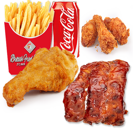 Combo Meal with 3 BBQ Ribs
